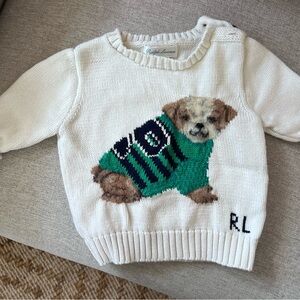 Ralph Lauren Cream Sweater with Dog Design